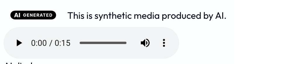 The icon and the sentence above an audio player