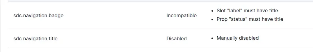 A screenshot showing explanation
on why sdc is not enabled