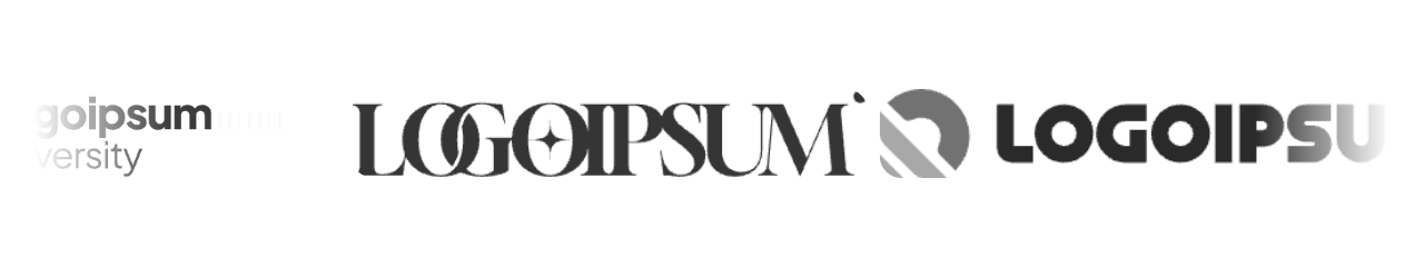 Marquee element showing Logoipsum logos scrolling in grayscale