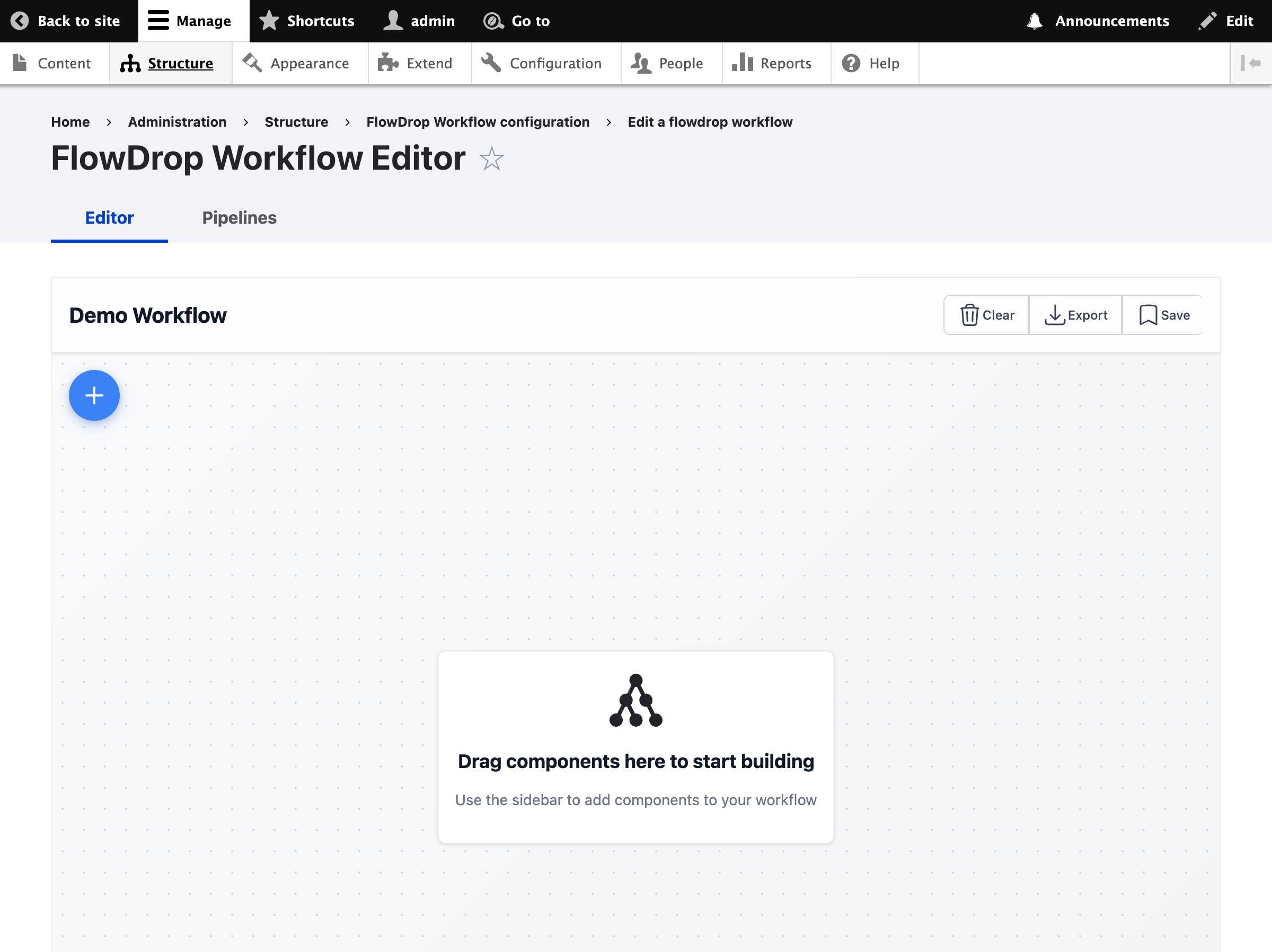 Workflow editor