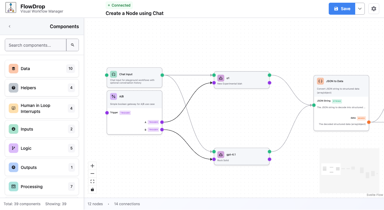 FlowDrop visual workflow editor