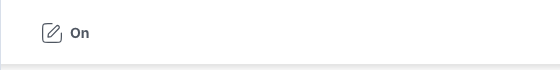 The frontend editing toggle showing the On state in the toolbar