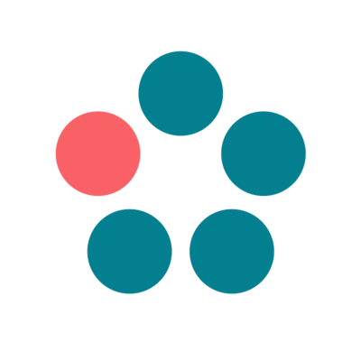 Groups Initiative logo — a coral dot surrounded by four teal dots in a circular huddle