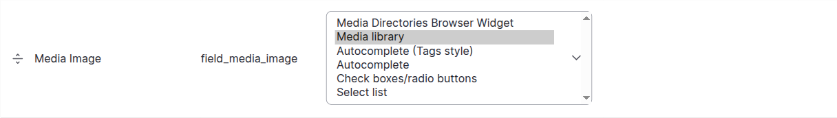 Form display: switching the widget on a media reference field
