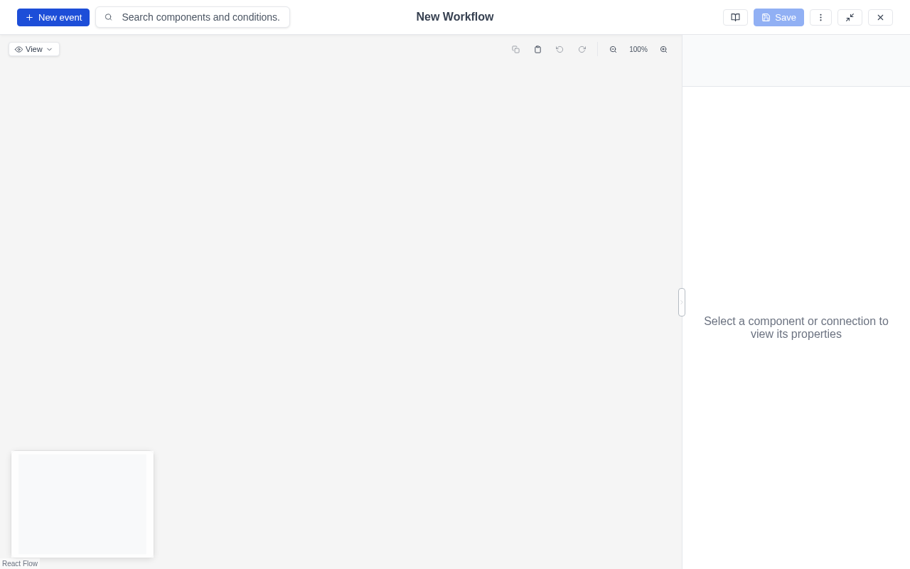 Empty canvas ready for a new workflow