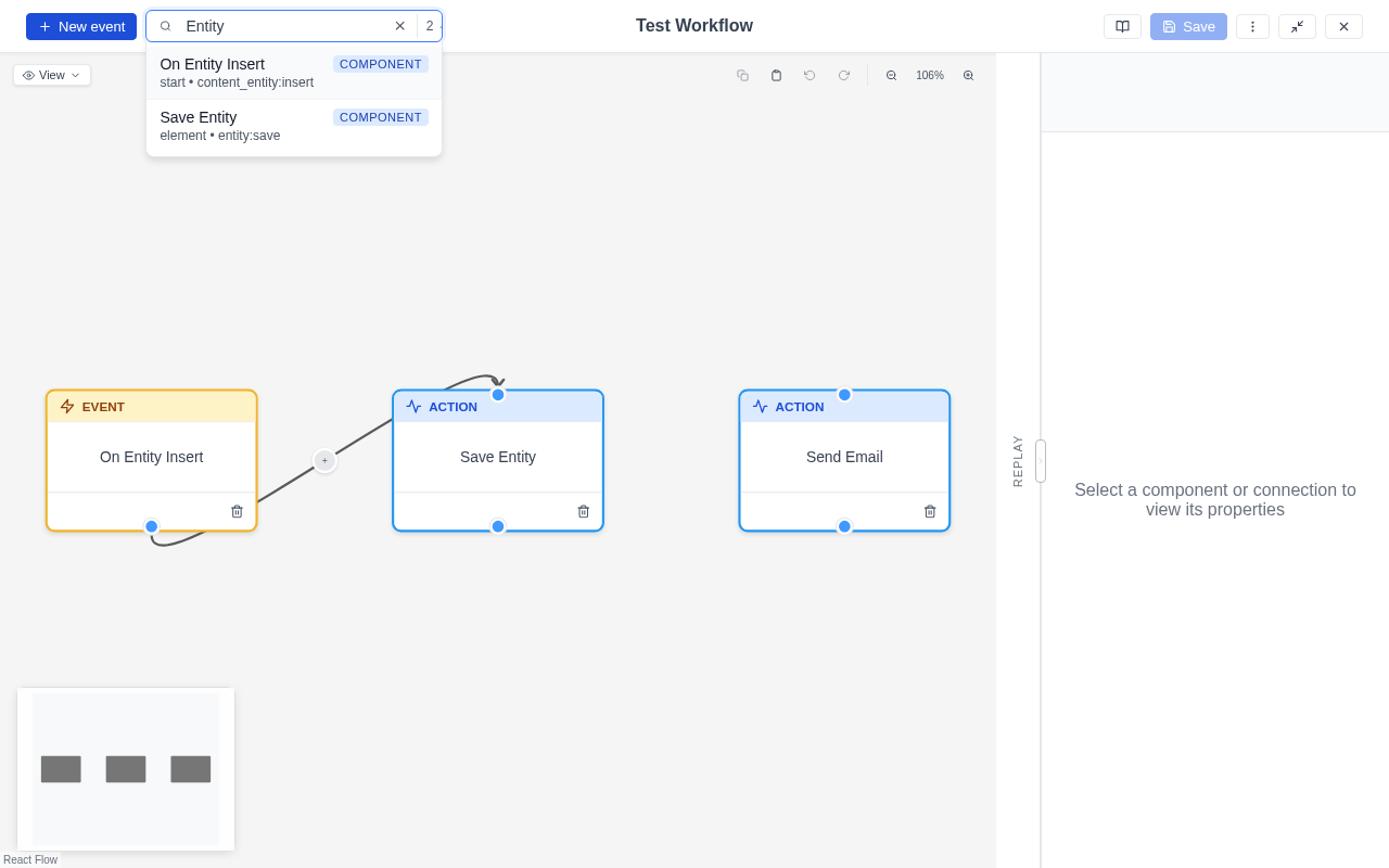 Search bar showing results for a query