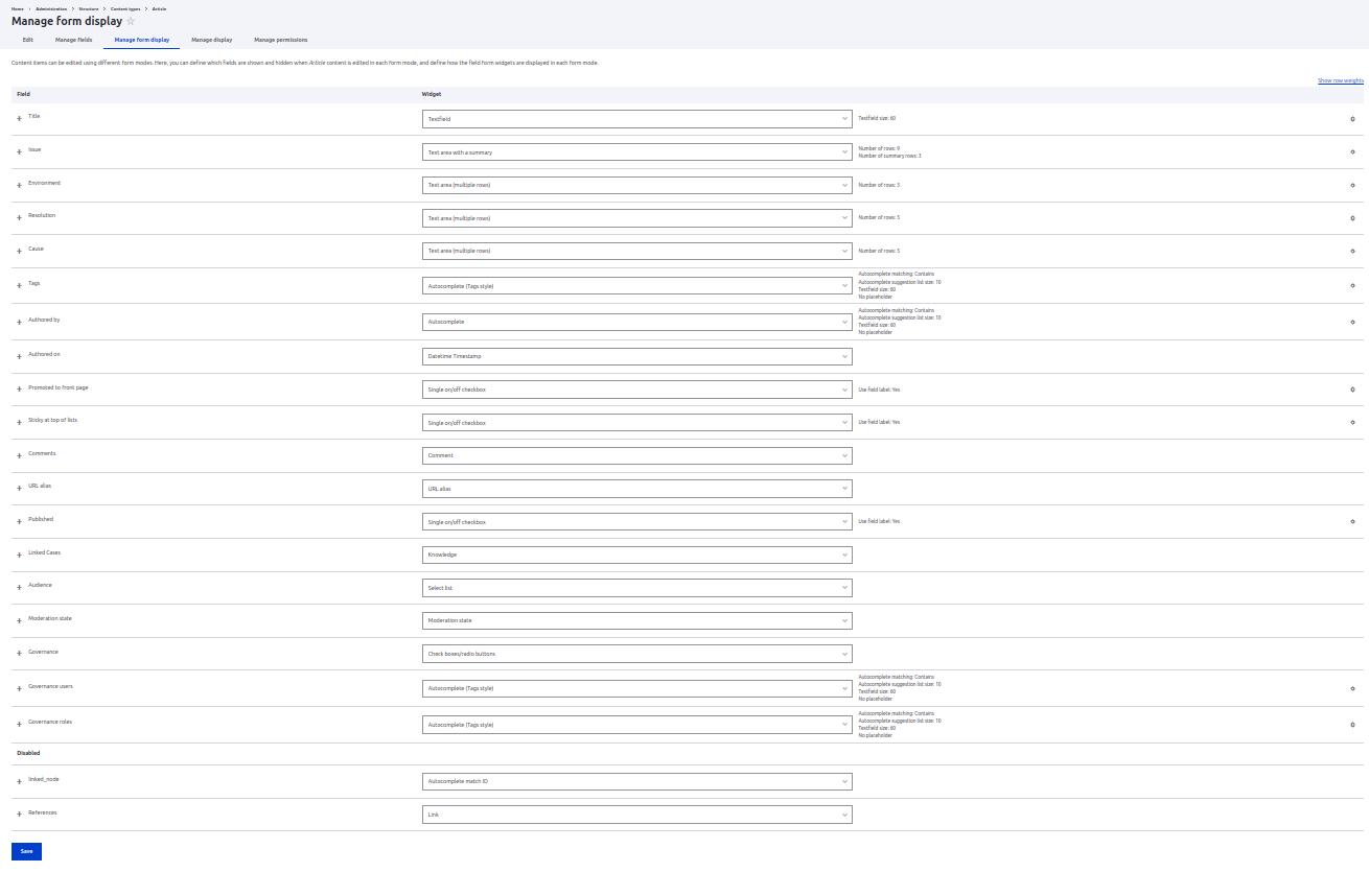 Node Form Display