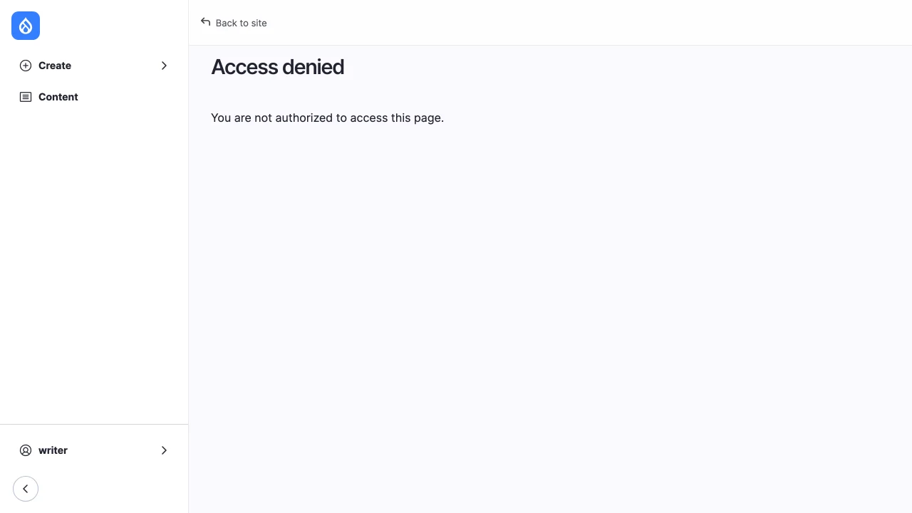 An account without a toolset's permission at /admin/site-agent: Access denied.