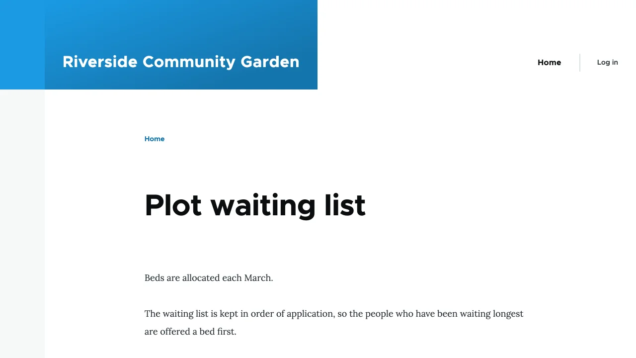 The published page, as a visitor sees it.