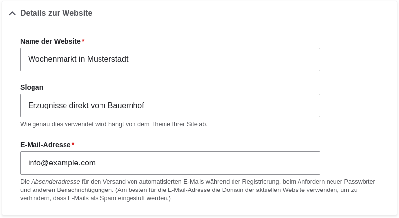 Website-Informationen