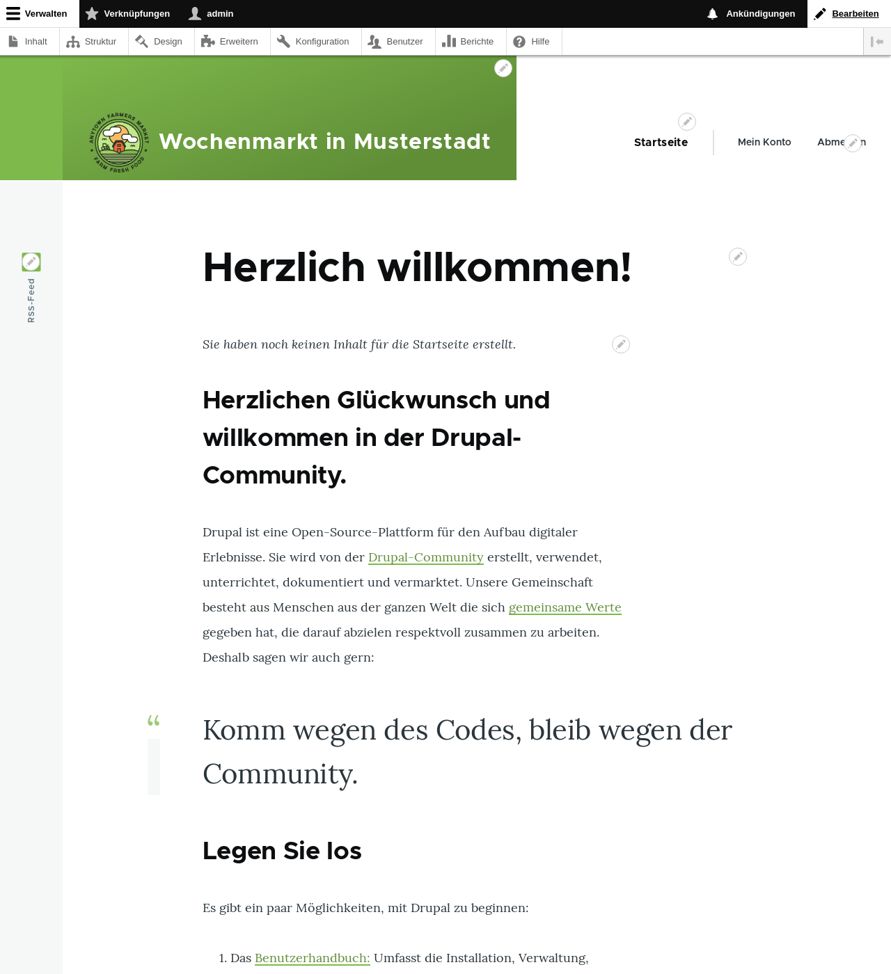 Seite mit eingeschalteten Bleistift-Symbolen