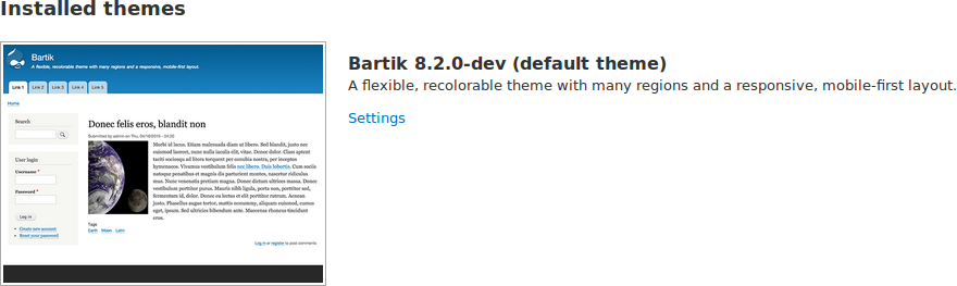 Default theme, Bartik