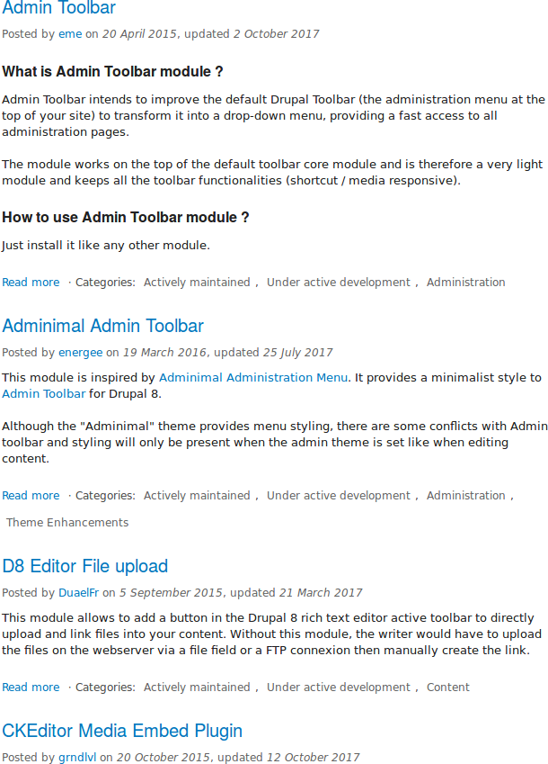 Modul-Suchergebnisseite auf _Drupal.org_