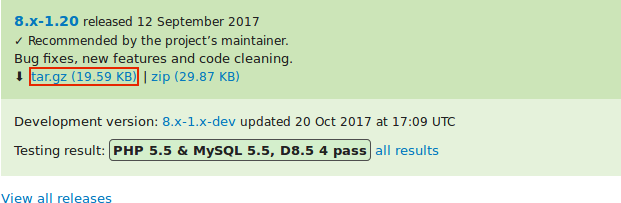 Eine Modul-URL finden