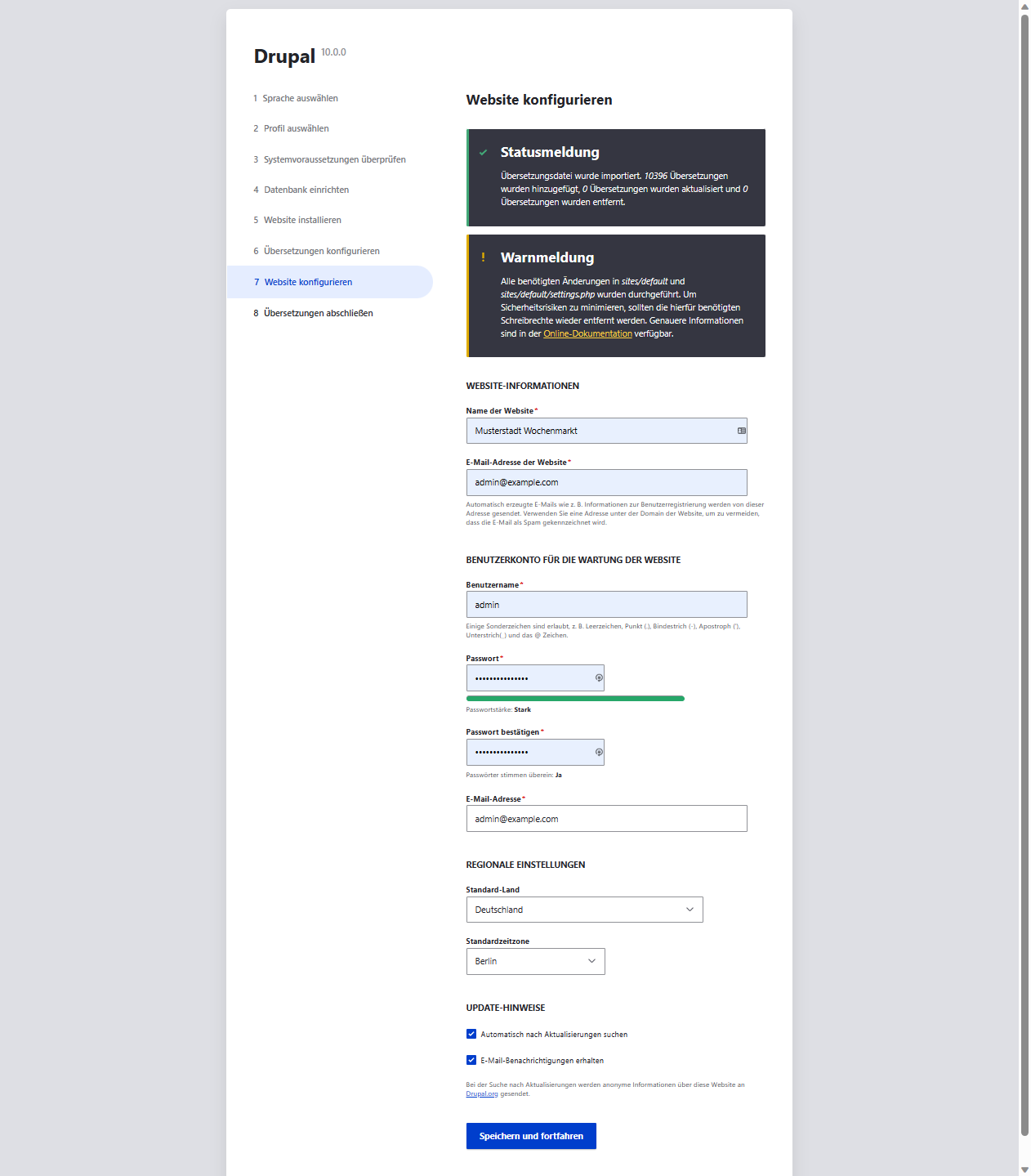 Configuration form