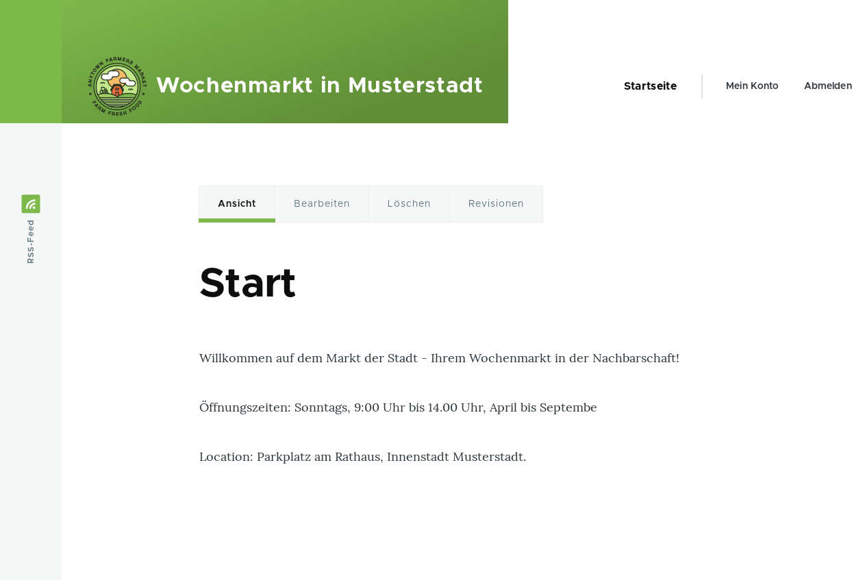 'FRONT PAGE' with 'Home' (Basic page) content added