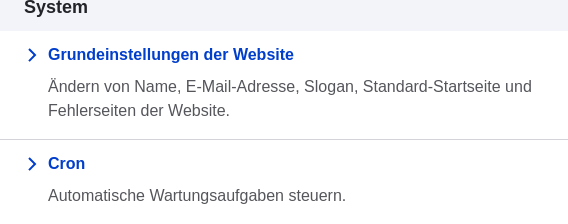 _System_ section of the Configuration page