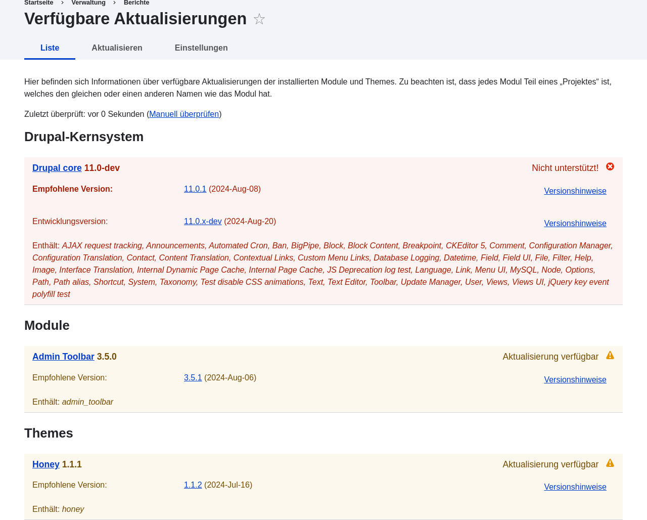 Available updates