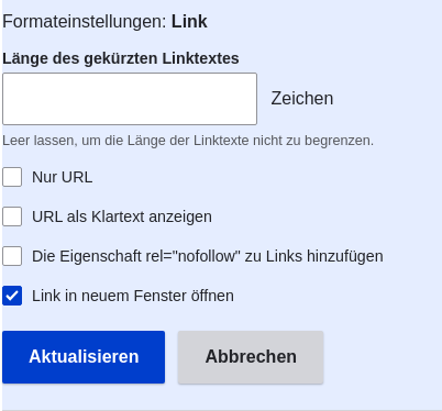 Link trim length
