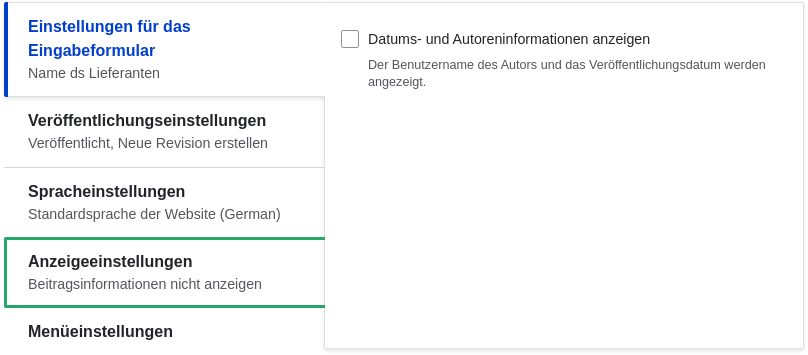 Display settings