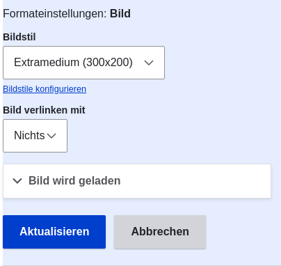 Feldformatierungseinstellungen des Bildfeldes ändern