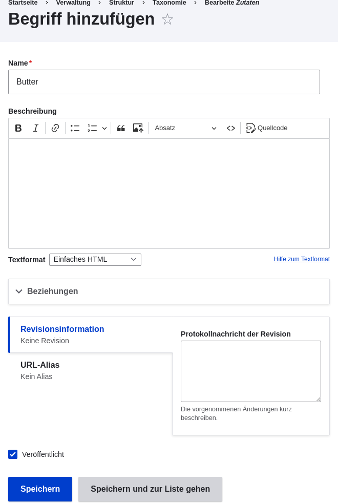 Add term page