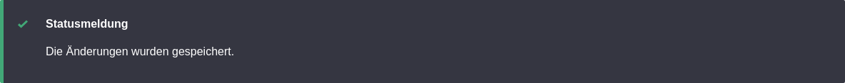 Confirmation message after updating permissions