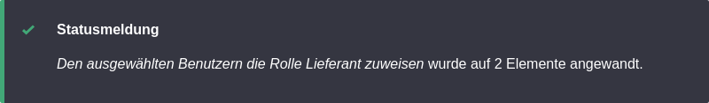 Bestätigungsmeldung (englisch)