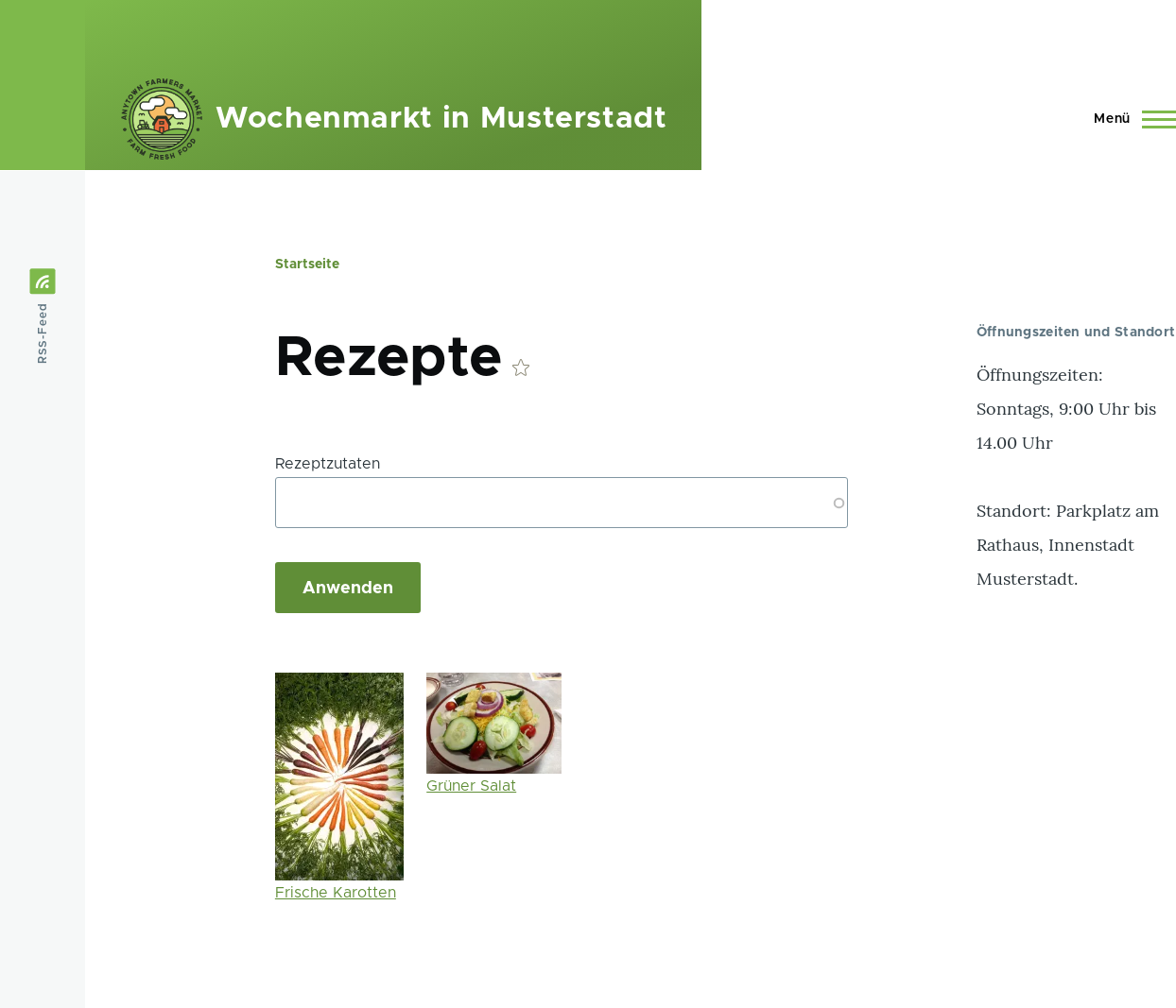 Recipes view