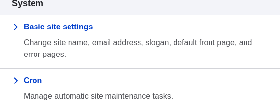_System_ section of the Configuration page